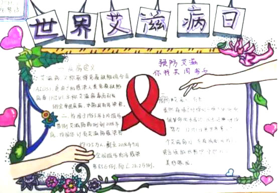 初中防疫抗艾手抄报绘画作品-图4