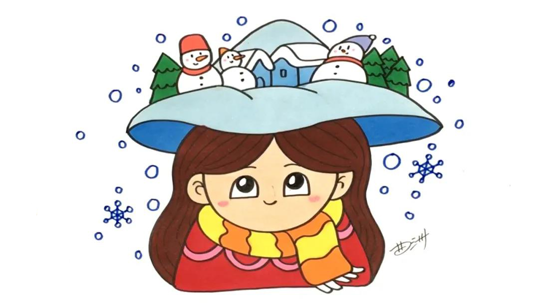 冬季主题手抄报-女生