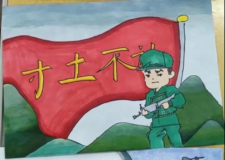 纪念抗美援朝71周年主题儿童画-图3