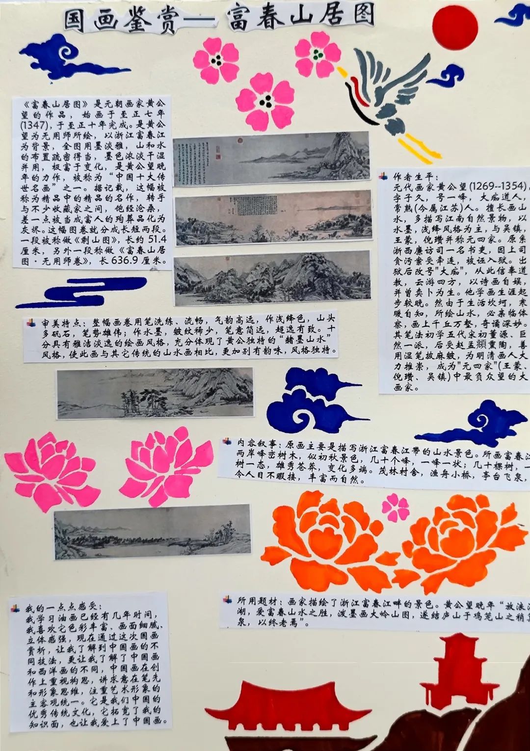 关于富春山居图的手抄报绘画-图4