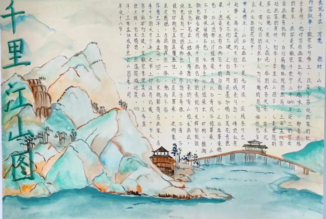 国画赏析手抄报-千里江山图-图5