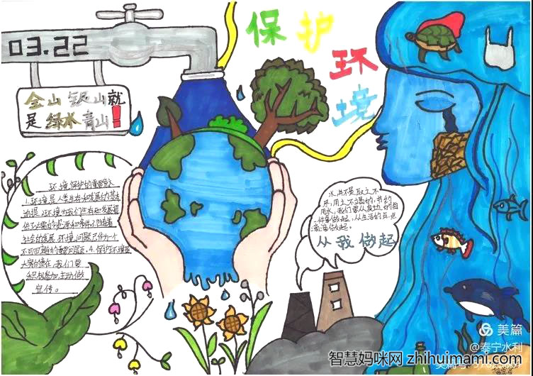 绿水青山就是金山银山主题手抄报-图5