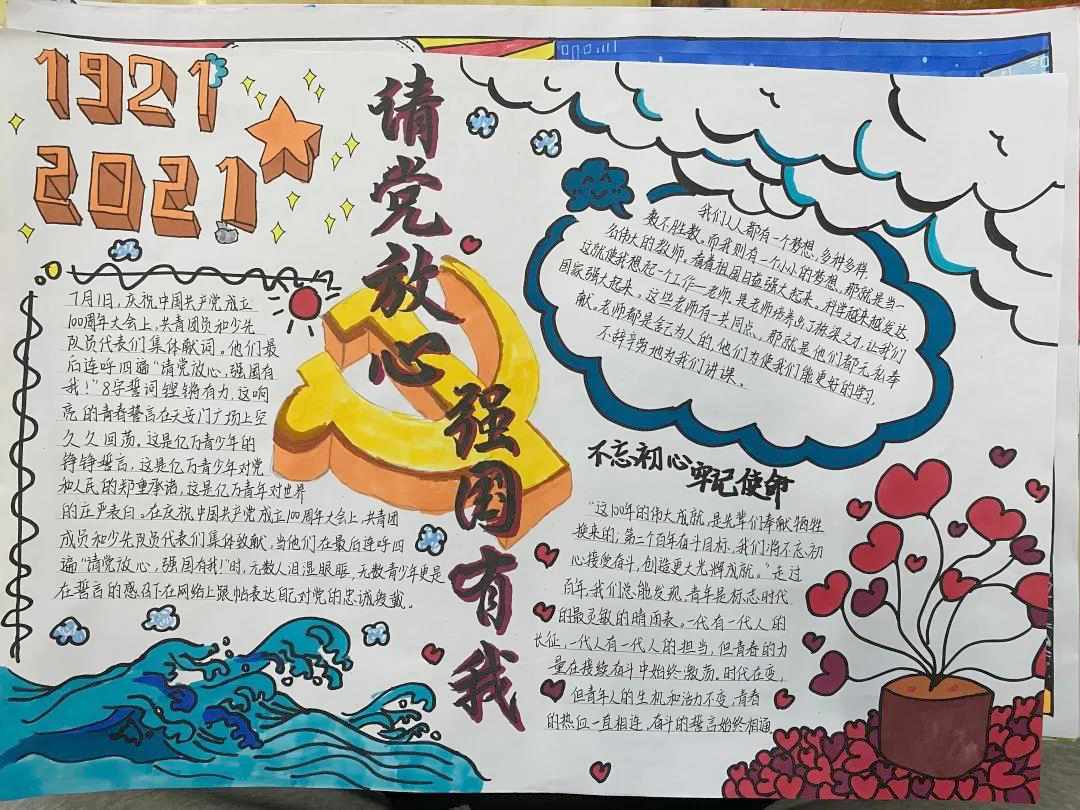 请党放心强国有我主题手抄报大全-图4