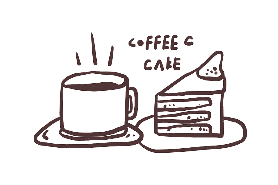 咖啡配小食手账简笔画-图4