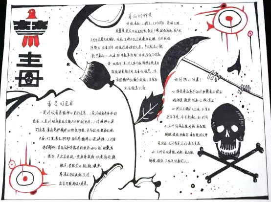 珍惜生命远离毒品手抄报怎么画-图1