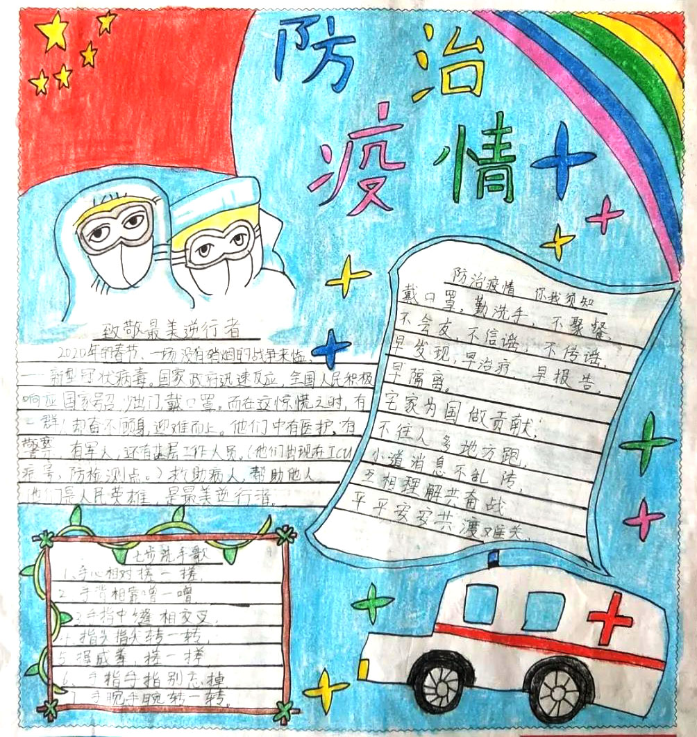 众志成城共战疫手抄报-图5