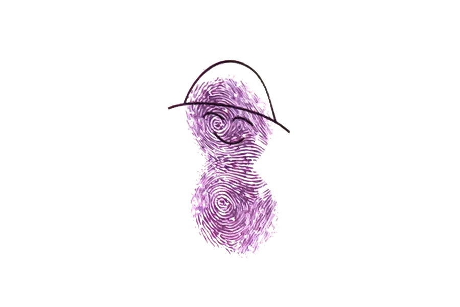 步骤3：画出农民伯伯的眼睛和嘴巴，不要忘记给农民伯伯画上遮太阳的帽子哦。