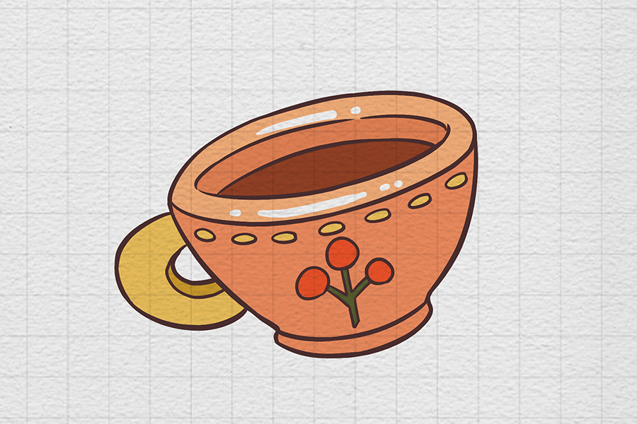 可爱厨房早餐简笔画图片-图1