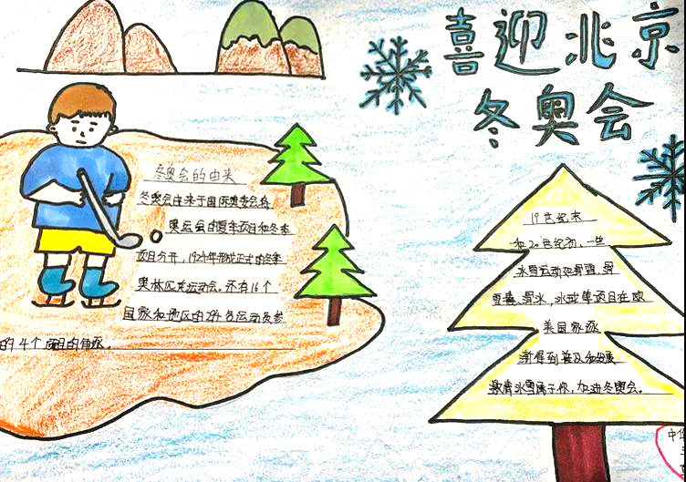 2022年北京冬奥会手抄报小学生画