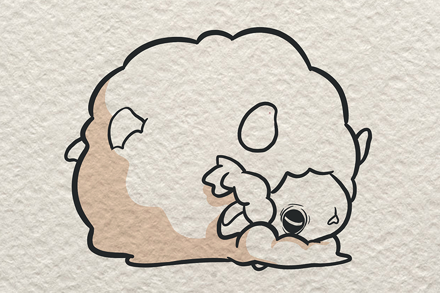 毛绒绒的绵羊怎么画-图7