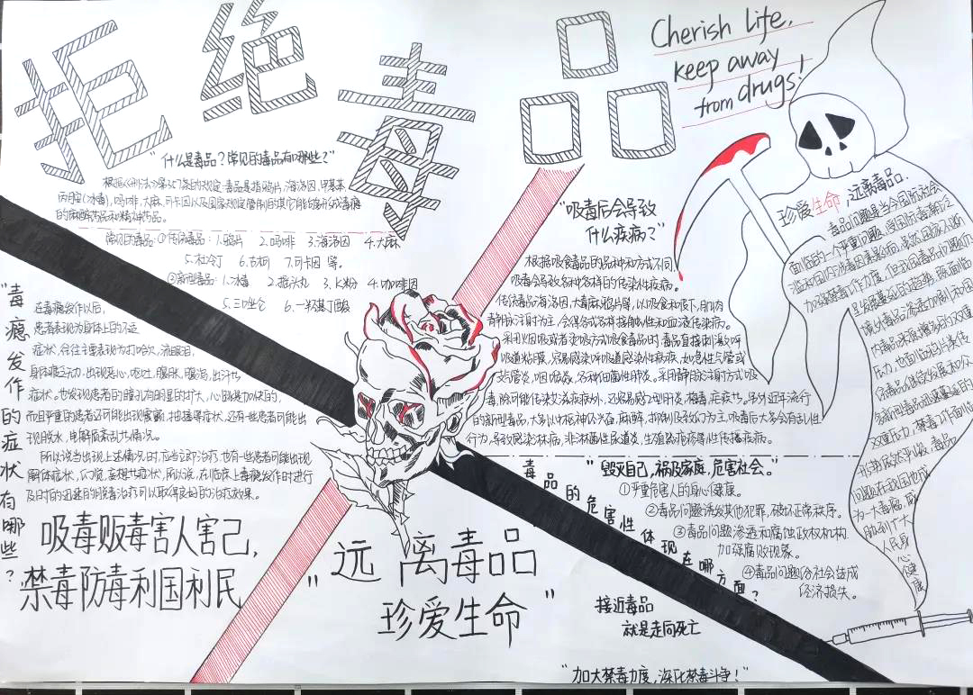 禁毒手抄报图片简单版-图1