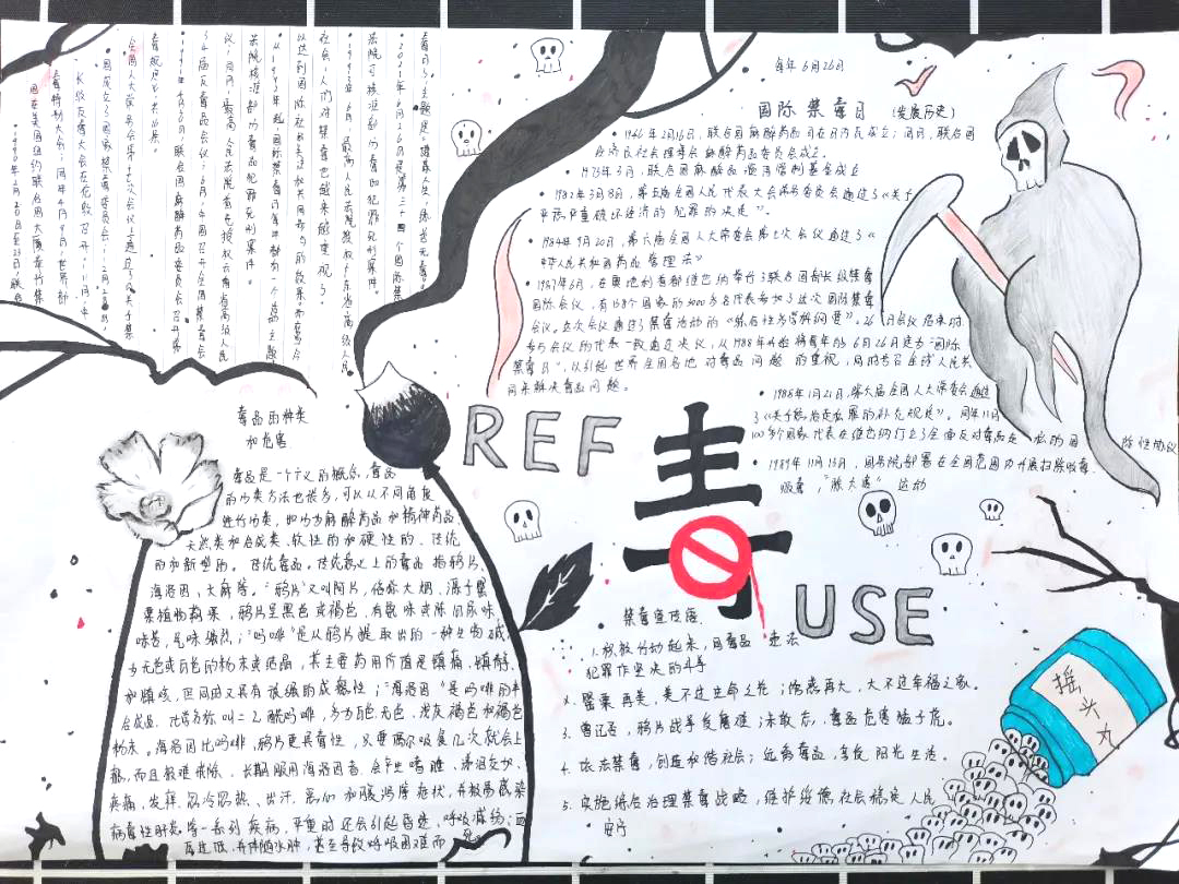 关于禁毒的手抄报作品图片-图1