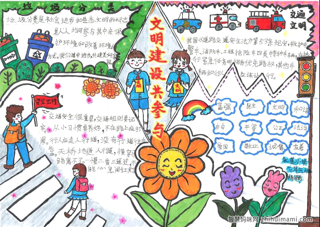 “文明小使者，创文有你我”主题手抄报绘画-图3