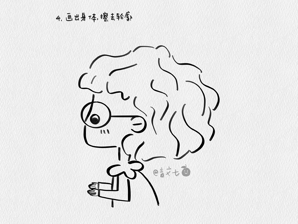 可爱戴眼镜的小女孩侧面怎么画-图4