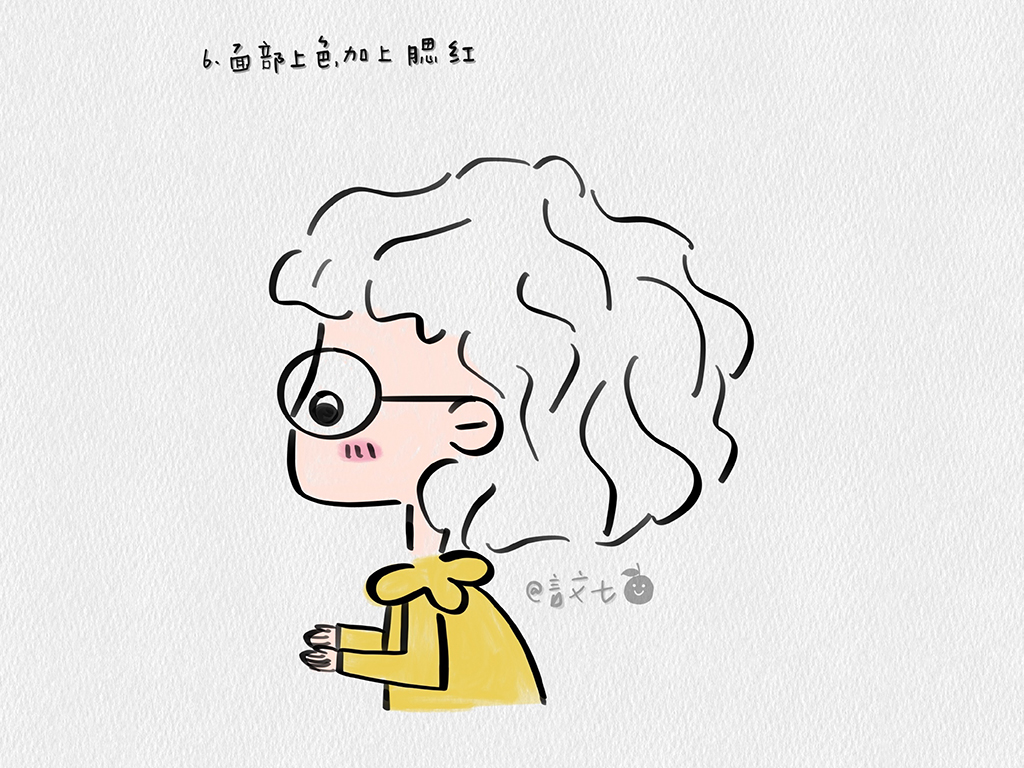 可爱戴眼镜的小女孩侧面怎么画-图6