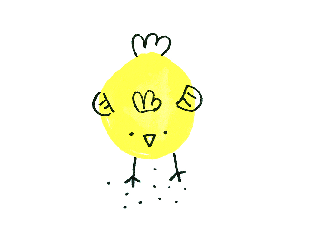 可可爱爱的小鸡涂鸦简笔画-图2