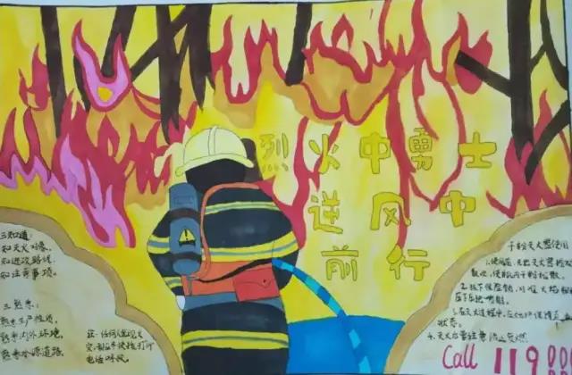 烈火英雄——消防员绘画作品-图2