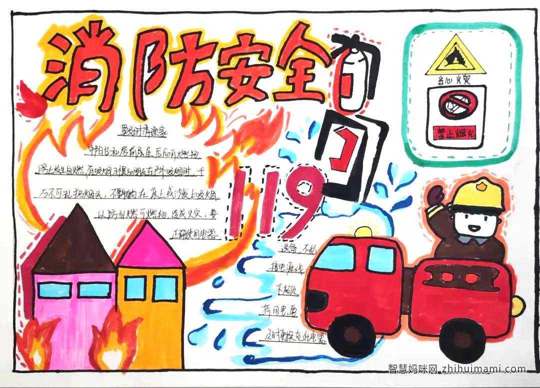 全国消防日主题手抄报一等奖-图4