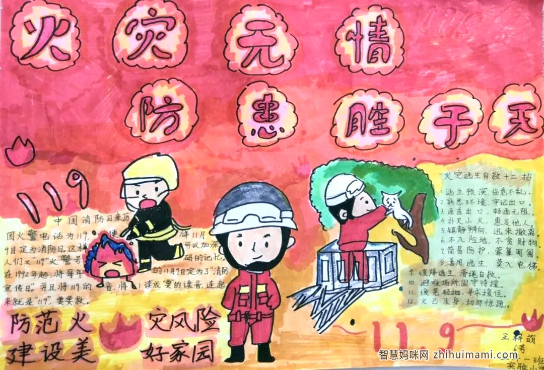 全国消防日主题手抄报一等奖-图5