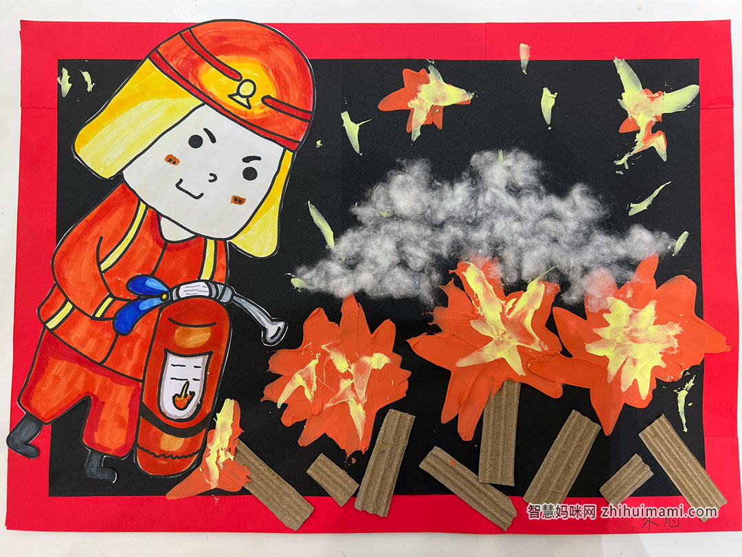 消防安全儿童画一等奖-图3