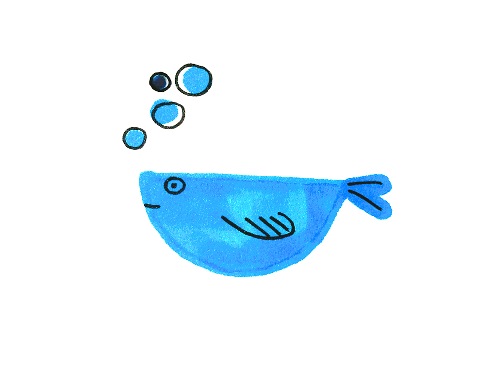 一组蓝色动物简笔画图片-图6