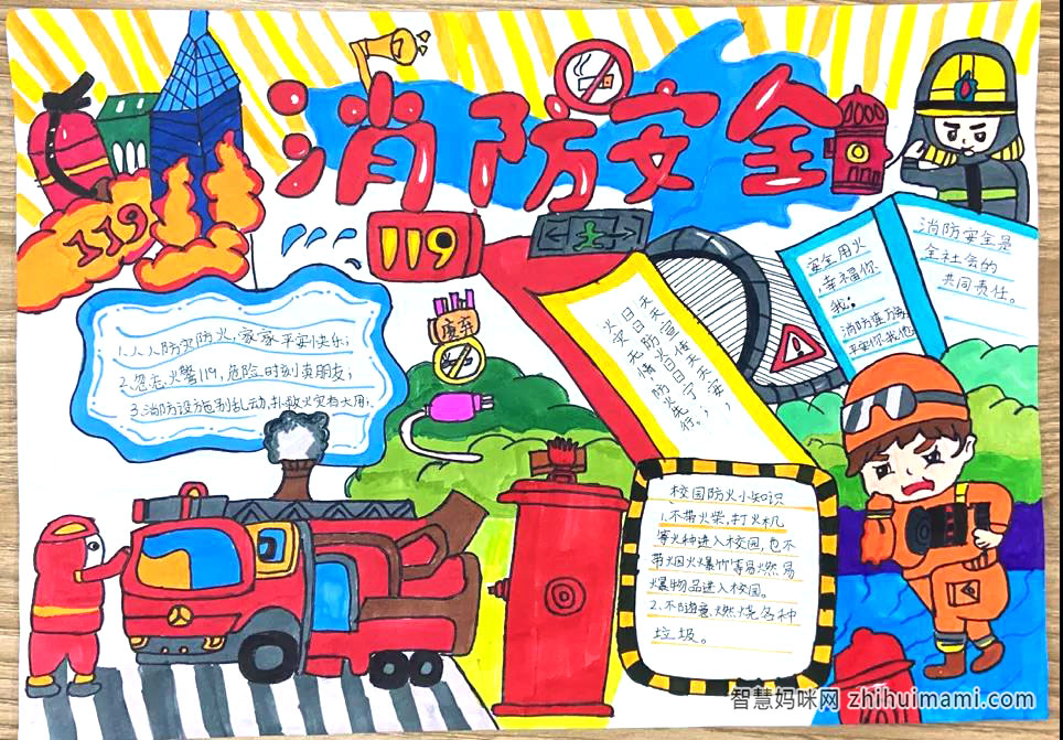“关注消防 安全你我”主题手抄报一等奖-图2