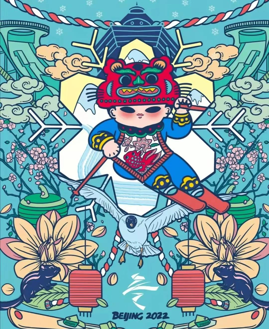 为冬奥喝彩主题绘画作品参考-图3