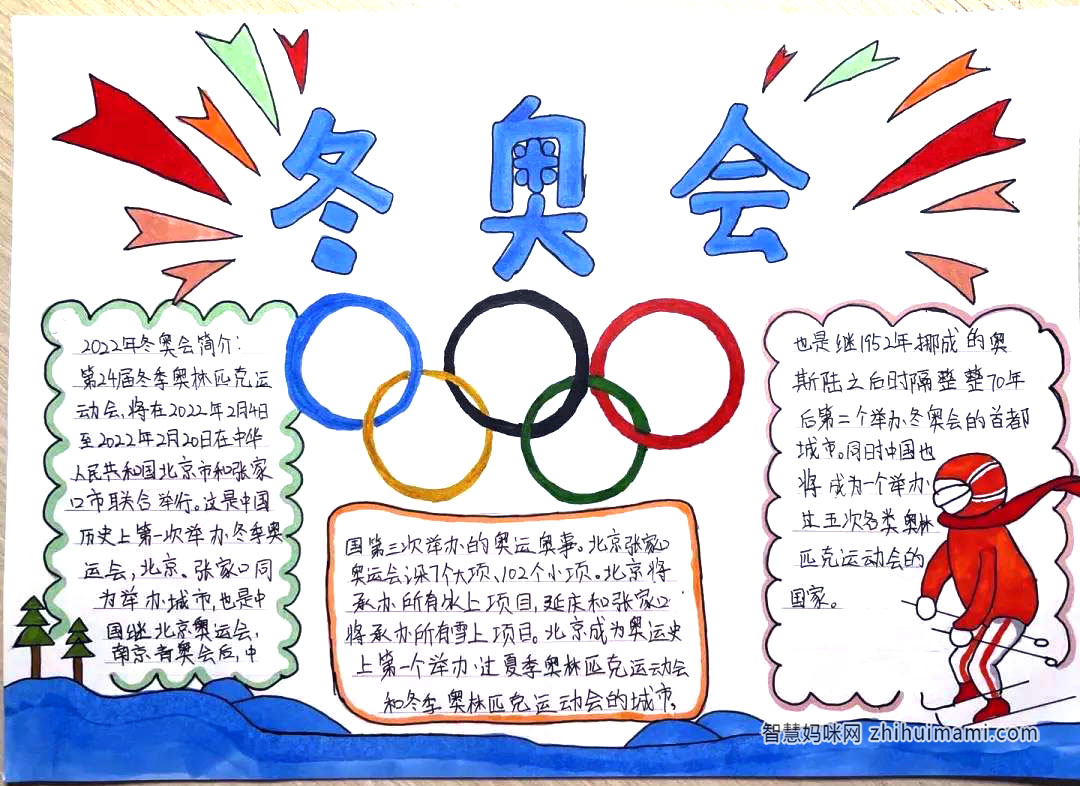 “激情冰雪，相约冬奥”主题手抄报绘画-图4