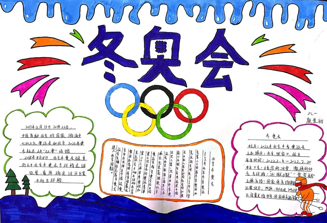“冰雪冬奥梦 一起向未来”主题手抄报-图4