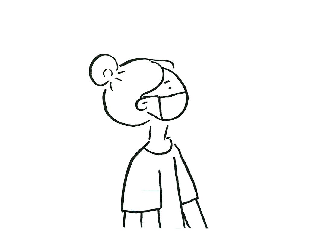 戴口罩的小女孩简笔画图片-图3