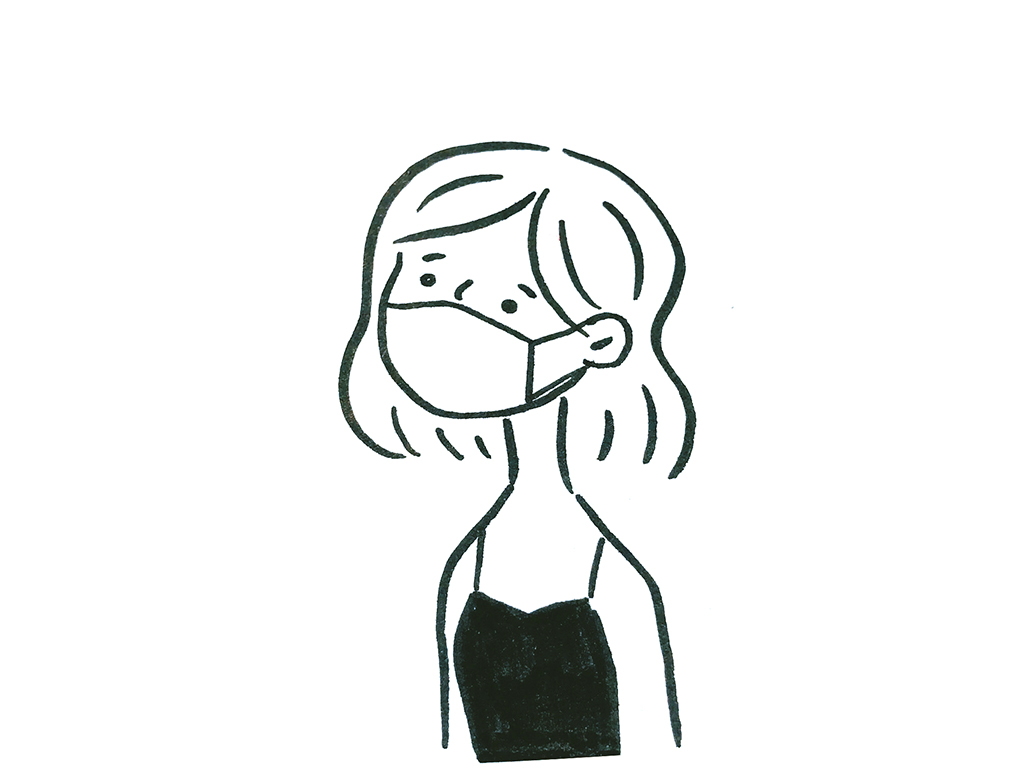 戴口罩的小女孩简笔画图片-图5