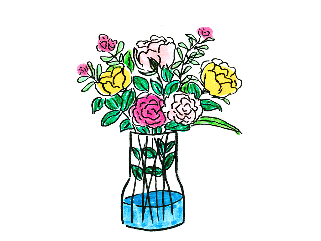 一些美丽的花束简笔画图片-图4