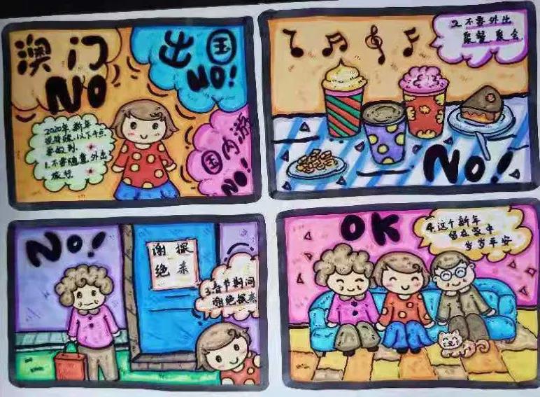 抗击疫情主题儿童绘画-图1