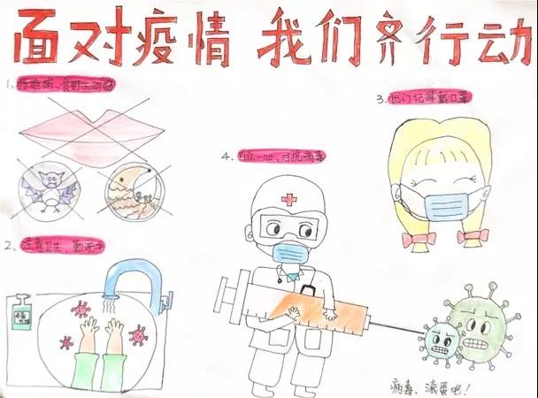 抗击疫情主题儿童绘画-图5