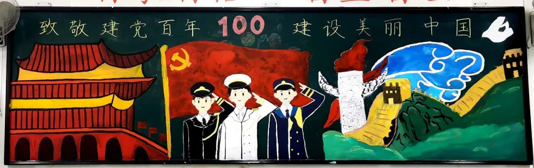 “建党百年，建设美丽中国”主题黑板报-图3