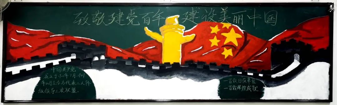 “建党百年，建设美丽中国”主题黑板报-图7
