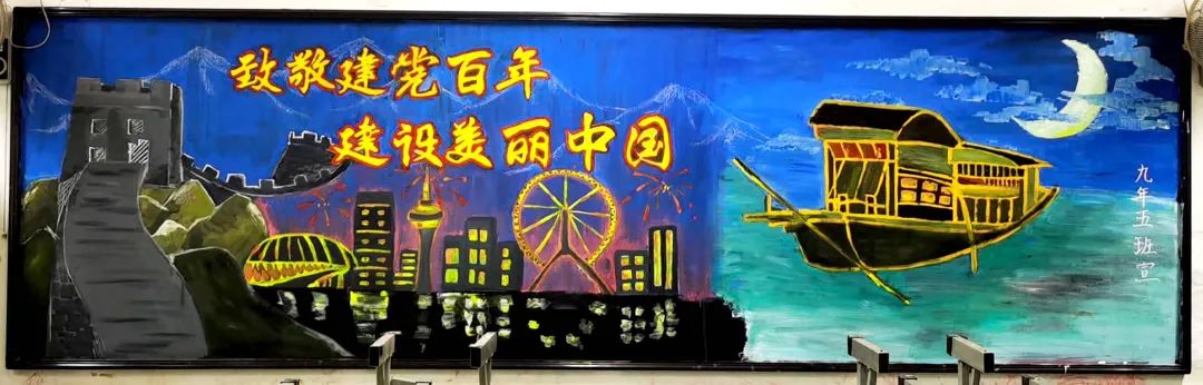 高二建党100周年黑板报设计一等奖-图5