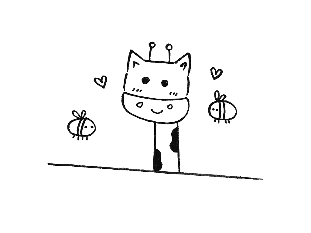 趴在桌子上的可爱动物简笔画-图1