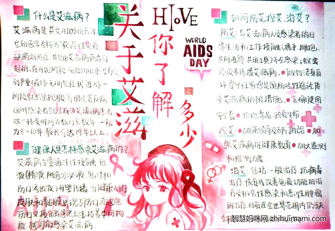 预防艾滋病知识手抄报绘画一等奖-图5