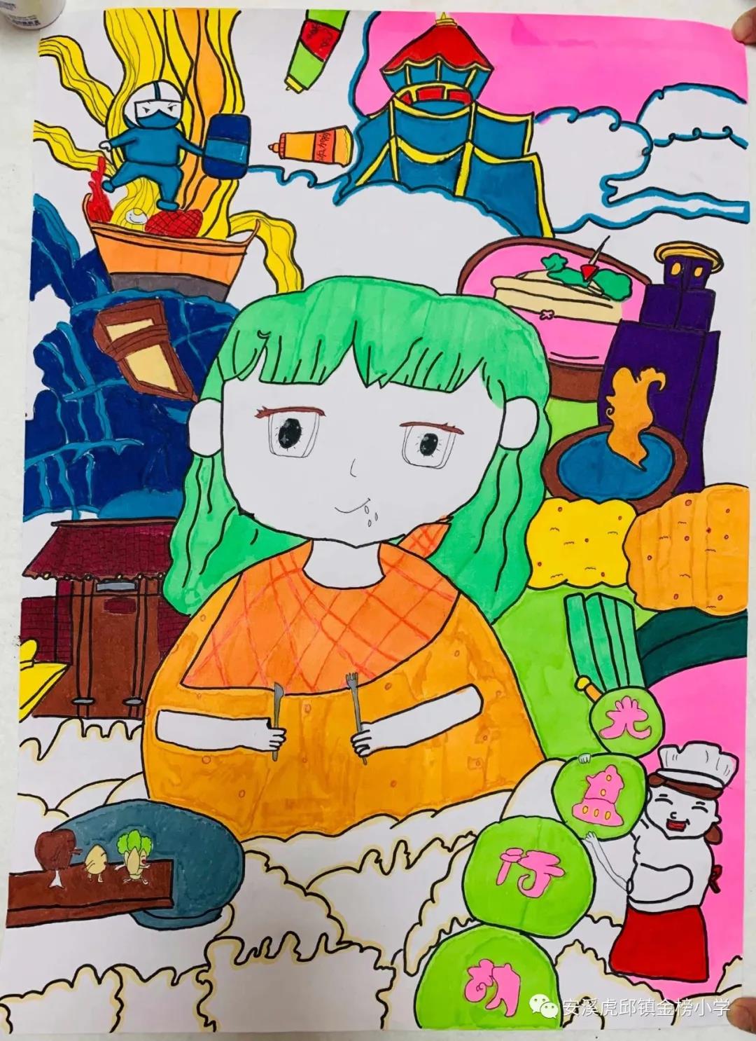 关注食品安全儿童绘画-图2