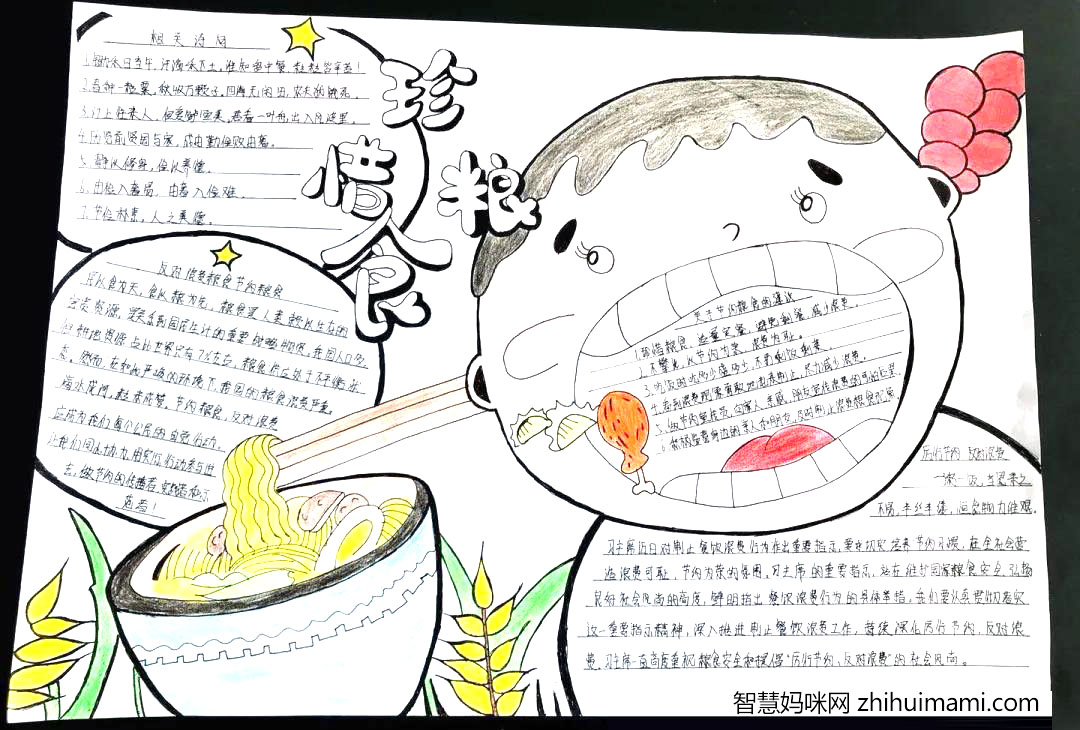 “节约粮食浪费可耻”主题手抄报-图8