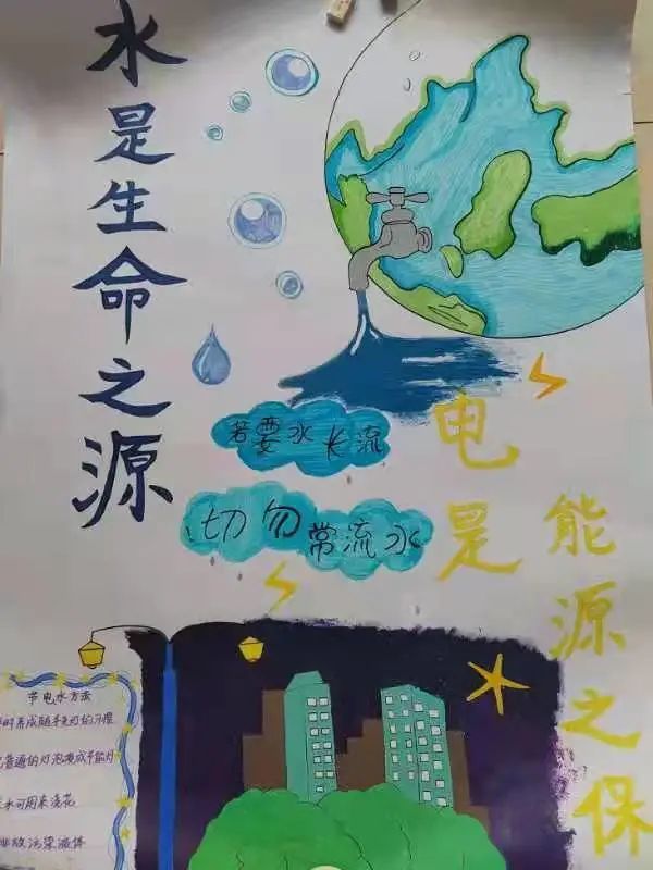 “珍惜资源，节约用水”主题儿童画-图2
