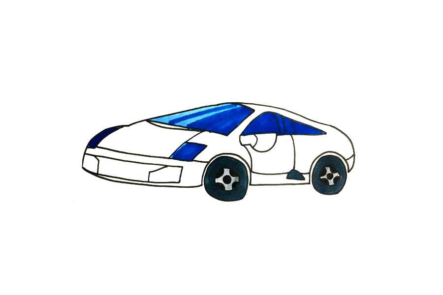 学画兰博基尼跑车简笔画-图5