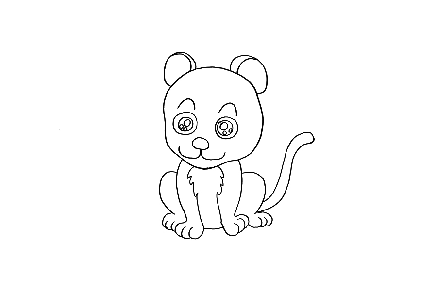 如何画可爱小老虎-图2