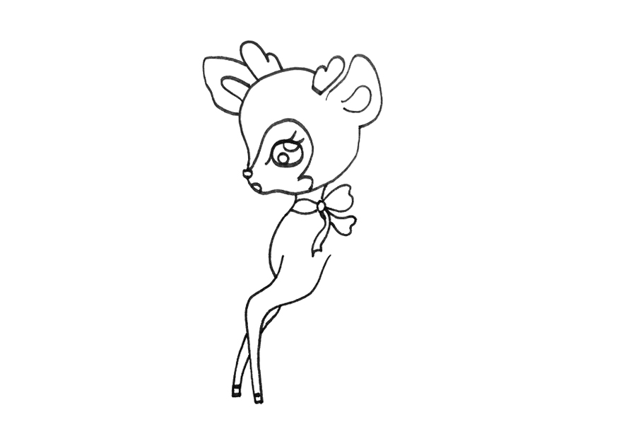 如何画可爱梅花鹿-图2