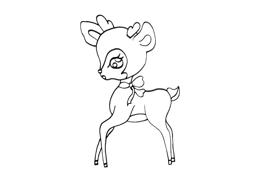 如何画可爱梅花鹿-图3