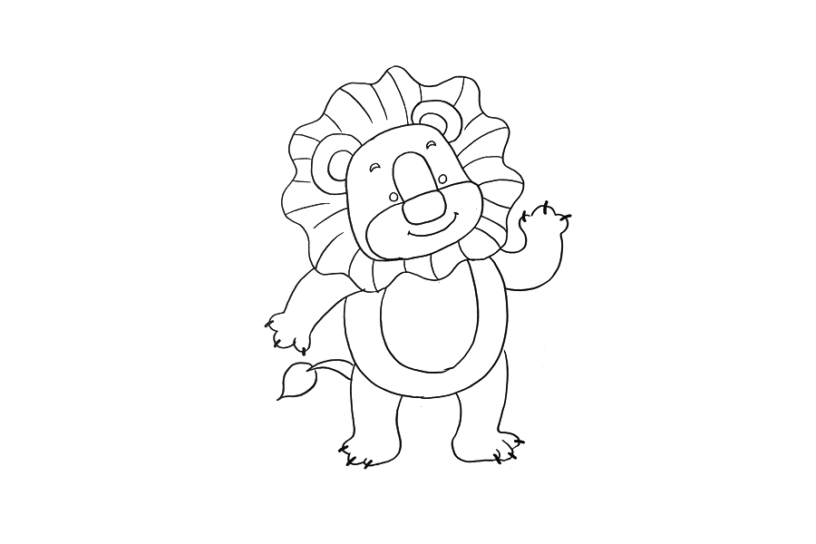 一步一步学画可爱卡通狮子-图3