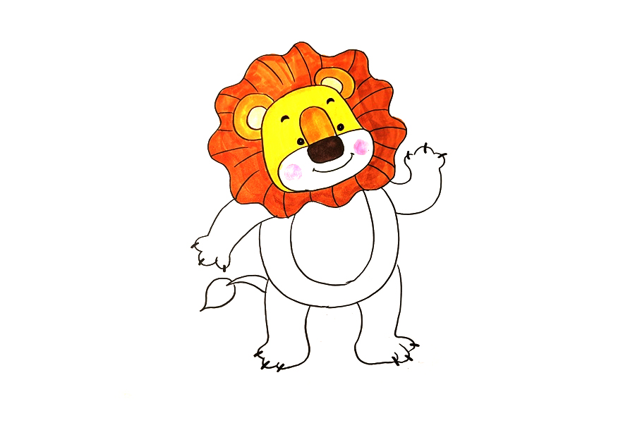 一步一步学画可爱卡通狮子-图4