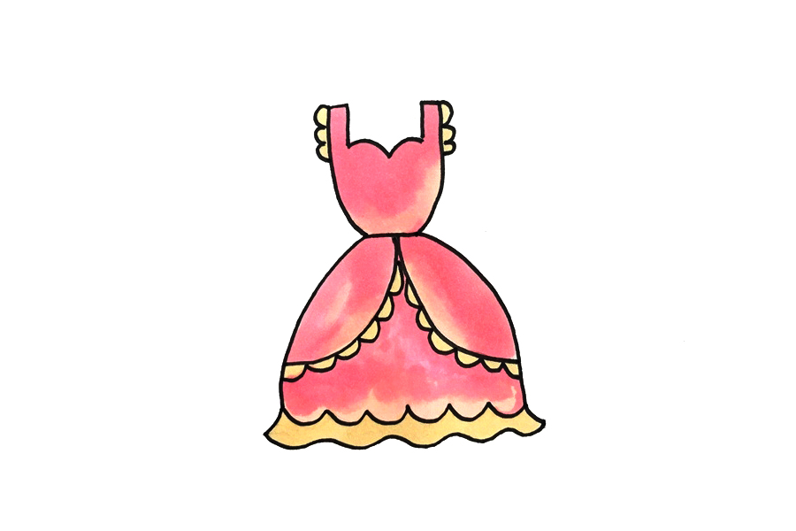 一步一步学画公主裙