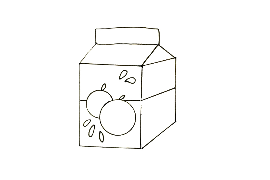 盒装橙汁怎么画-图3